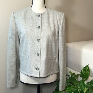 Evan Picone Cropped Wool Jacket Blazer Coat